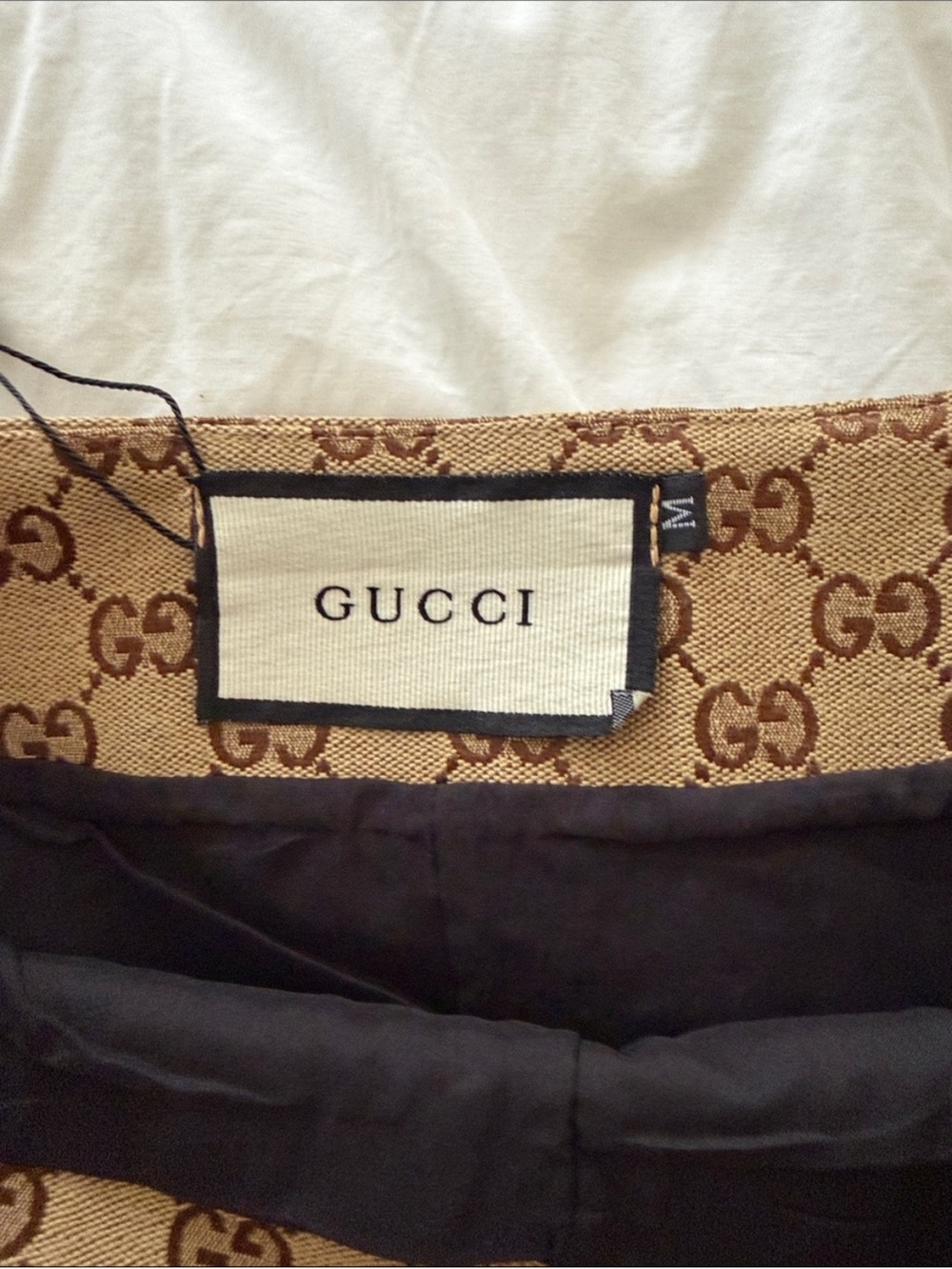 Gucci Tan Brown GG Crystal-Embellished Mini Skirt - Picture 3 of 7